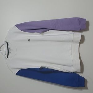 Lacoste tri color brushed fleece lined sweater